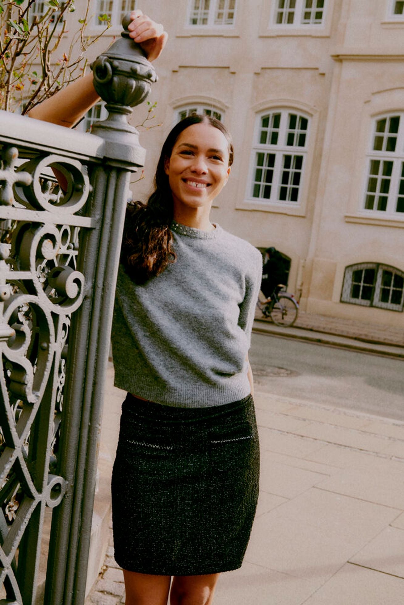 Byoung - Omea Rhinestone Short Sleeve Jumper