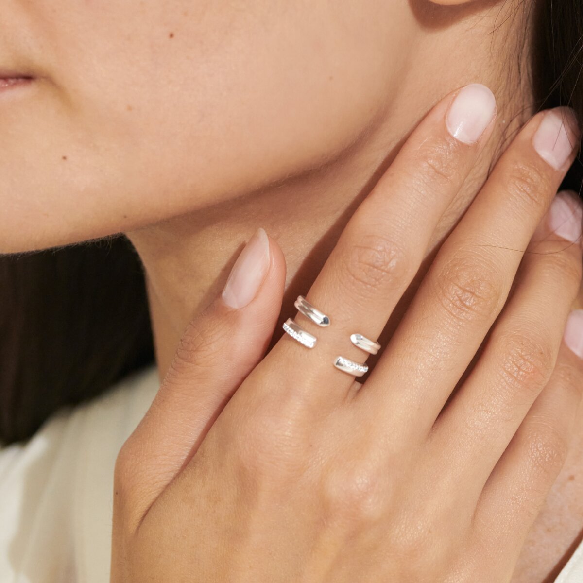 Joma Jewellery - Soul Shine Ring Stack - CZ Band