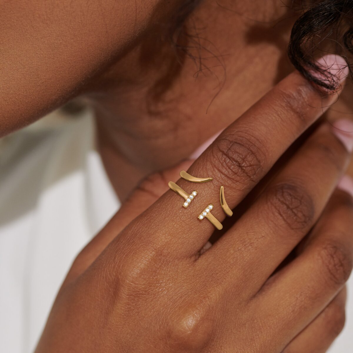 Joma Jewellery - Soul Shine Ring Stack - CZ T Bar