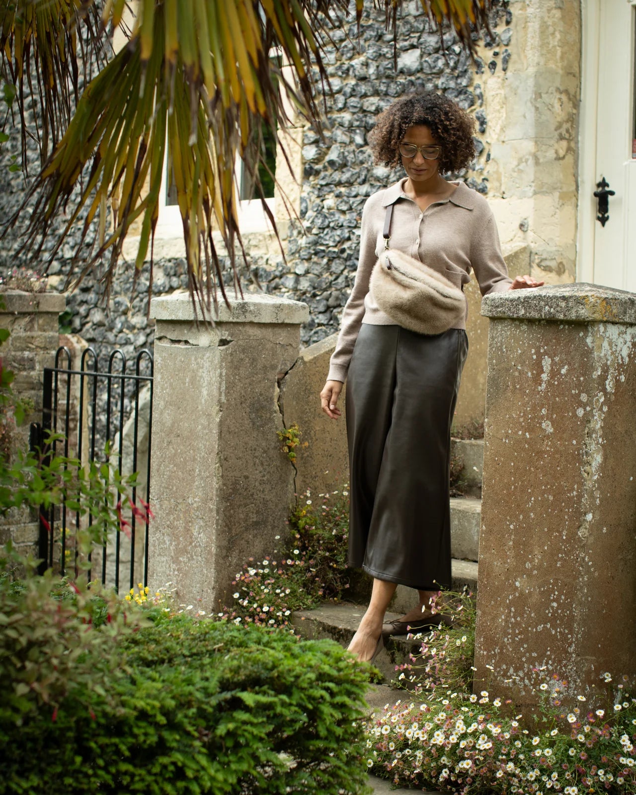 Chalk - Darcy Faux Leather Trousers