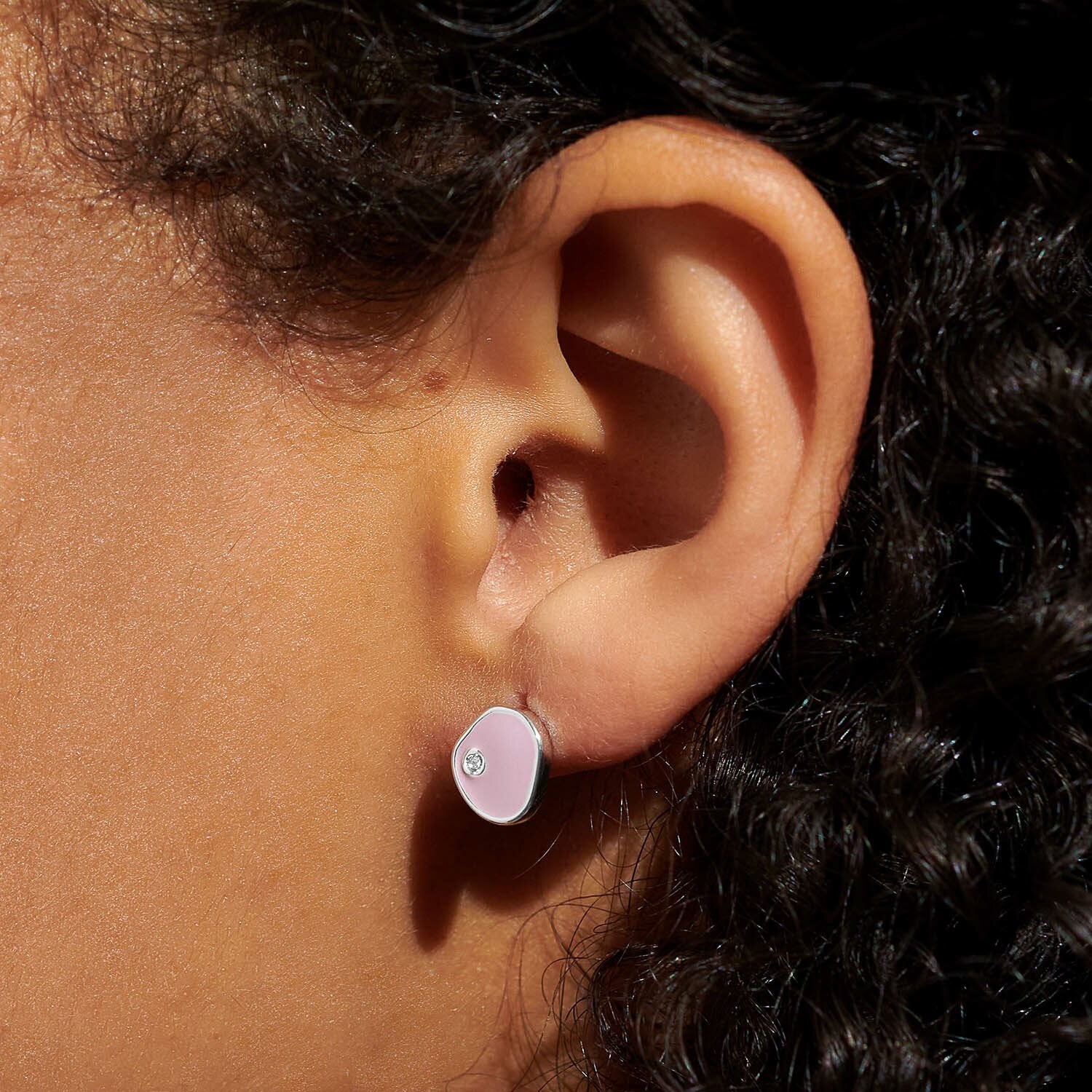 Joma Jewellery - Beau Lilac Enamel Stud Earrings