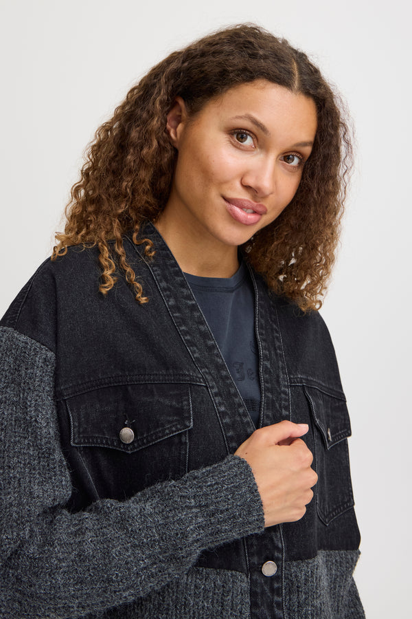 Pulz Jeans - Anke Mix Fabric Cardigan