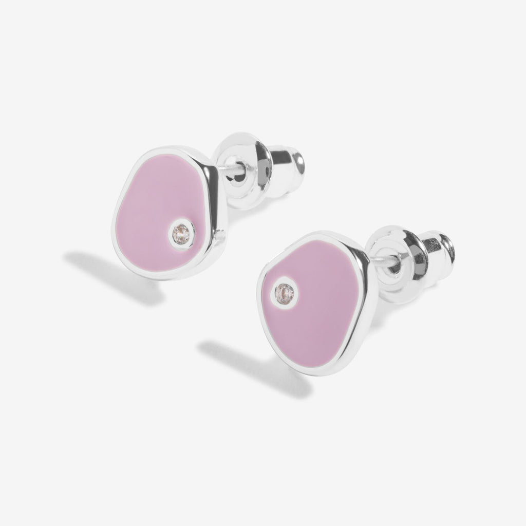 Joma Jewellery - Beau Lilac Enamel Stud Earrings