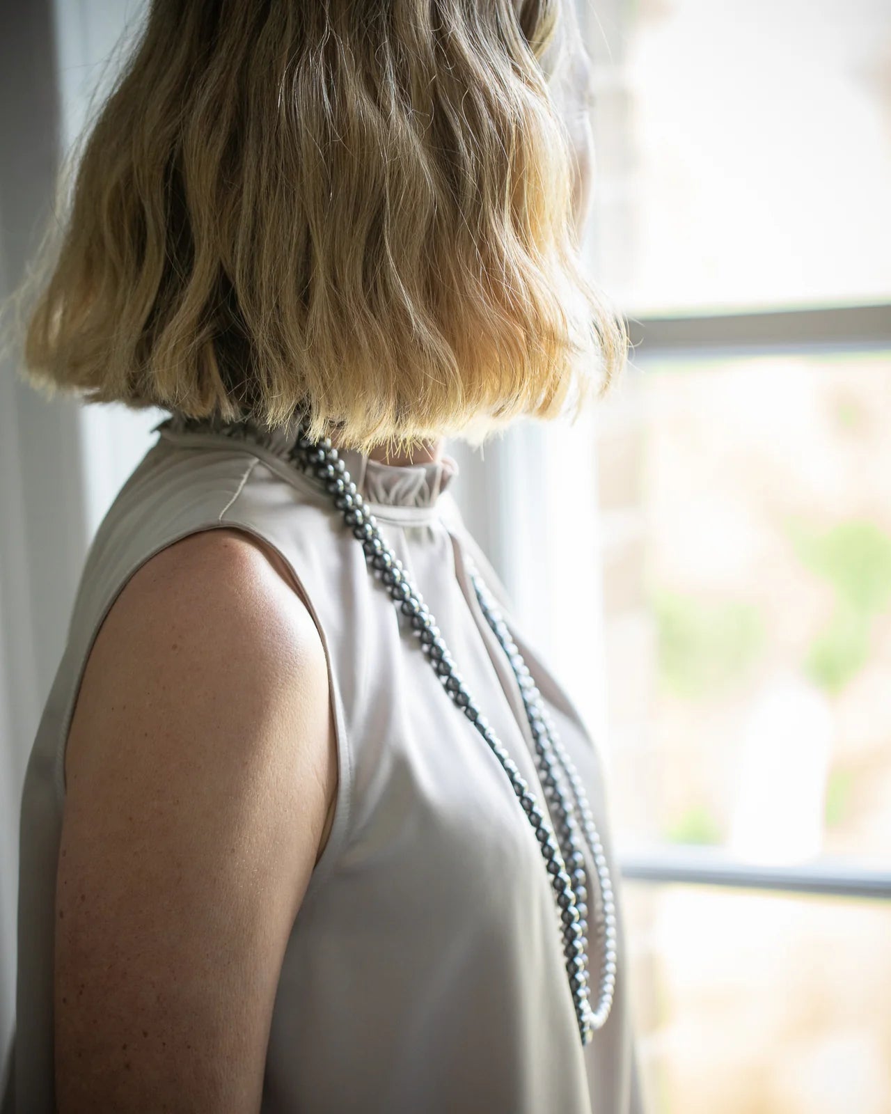 Chalk - Burley Long Beaded Necklace