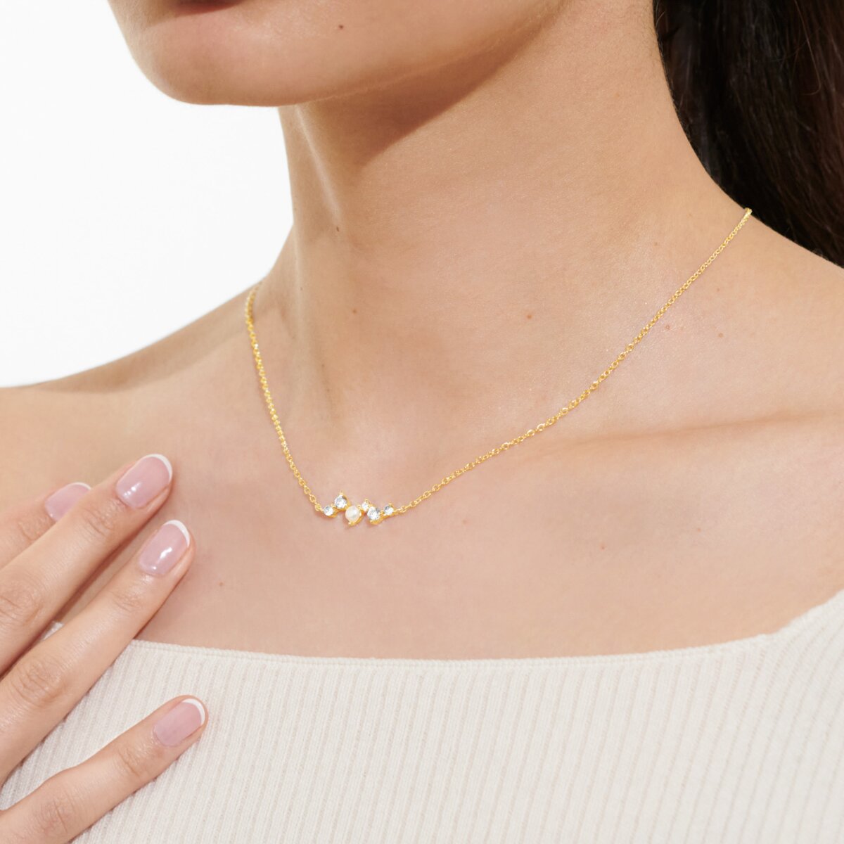 Joma Jewellery - Halo Pearl Cluster Necklace