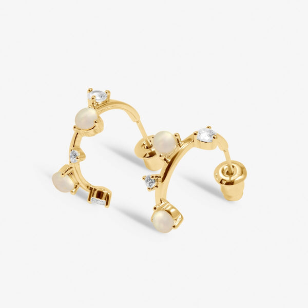 Joma Jewellery - Halo Pearl Hoop Earrings