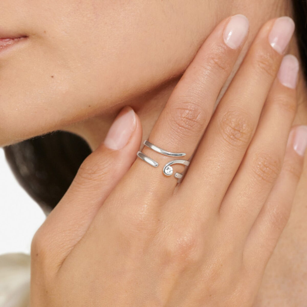 Joma Jewellery - Soul Shine Ring Stack - CZ Wave