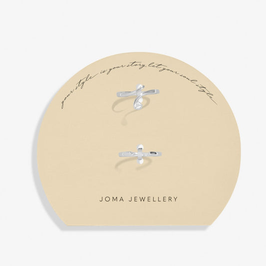 Joma Jewellery - Soul Shine Ring Stack - CZ Wave