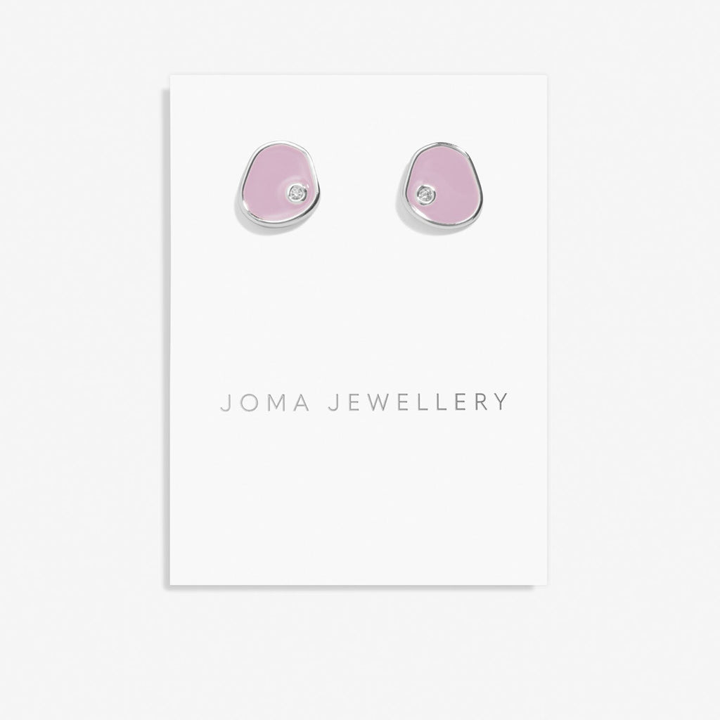 Joma Jewellery - Beau Lilac Enamel Stud Earrings