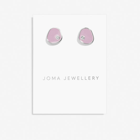 Joma Jewellery - Beau Lilac Enamel Stud Earrings