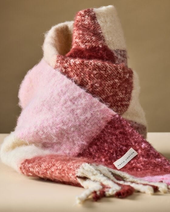 Katie Loxton - Recycled Checked Tassel Scarf