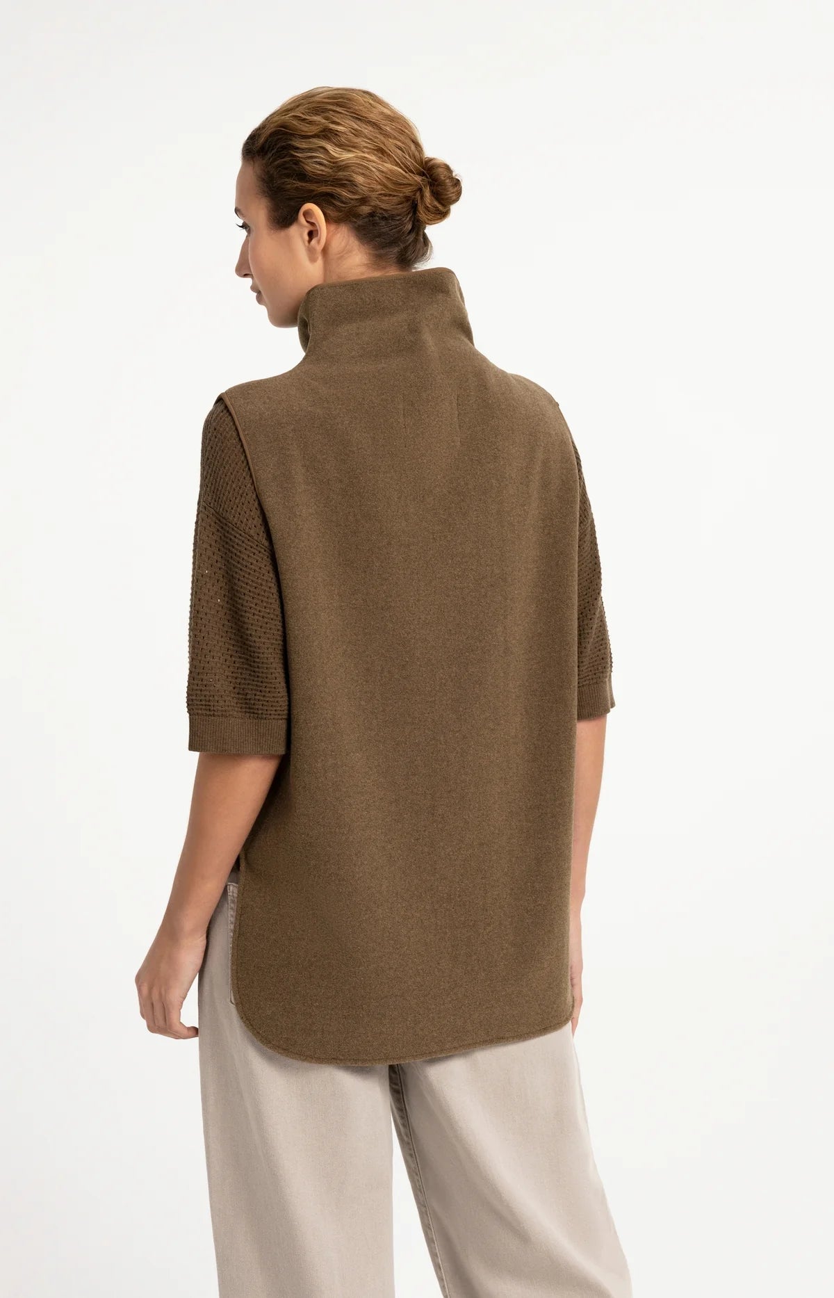 YaYa - Sorelle Wool Blend Bodywarmer with Stand-Up Collar