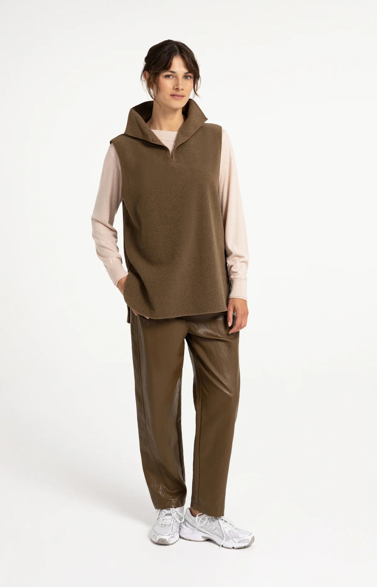 YaYa - Sorelle Wool Blend Bodywarmer with Stand-Up Collar