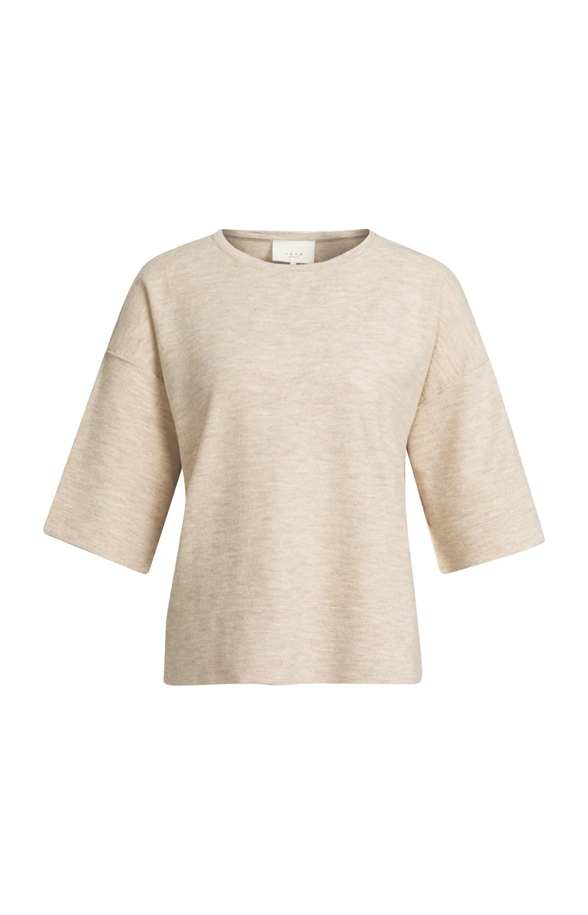 YaYa - Valeriana Fine Knitted oversized T-Shirt with half-length sleeves