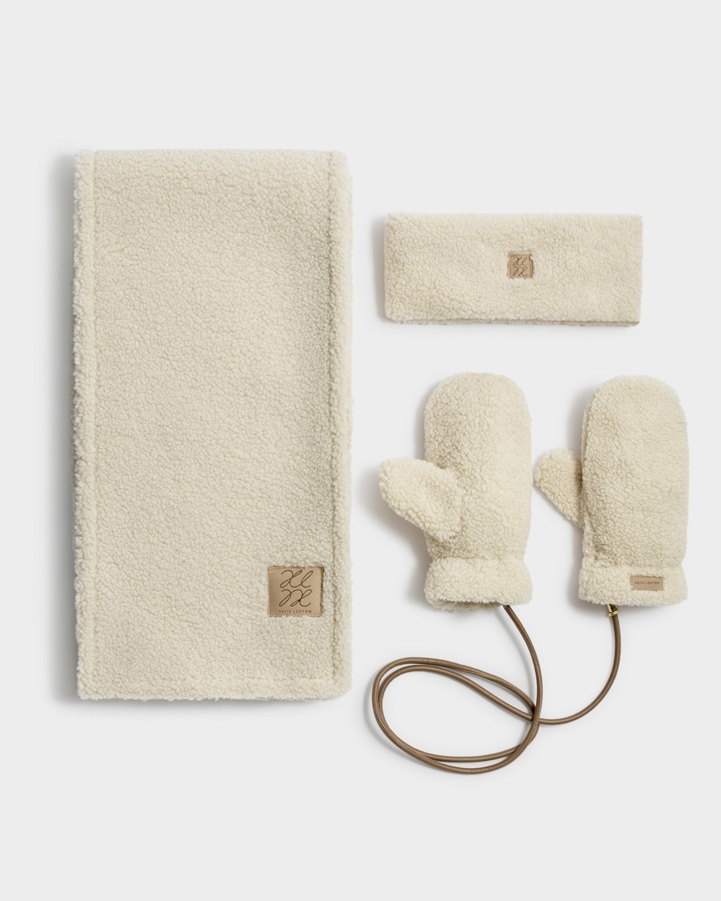Katie Loxton - Teddy Mittens with Cord