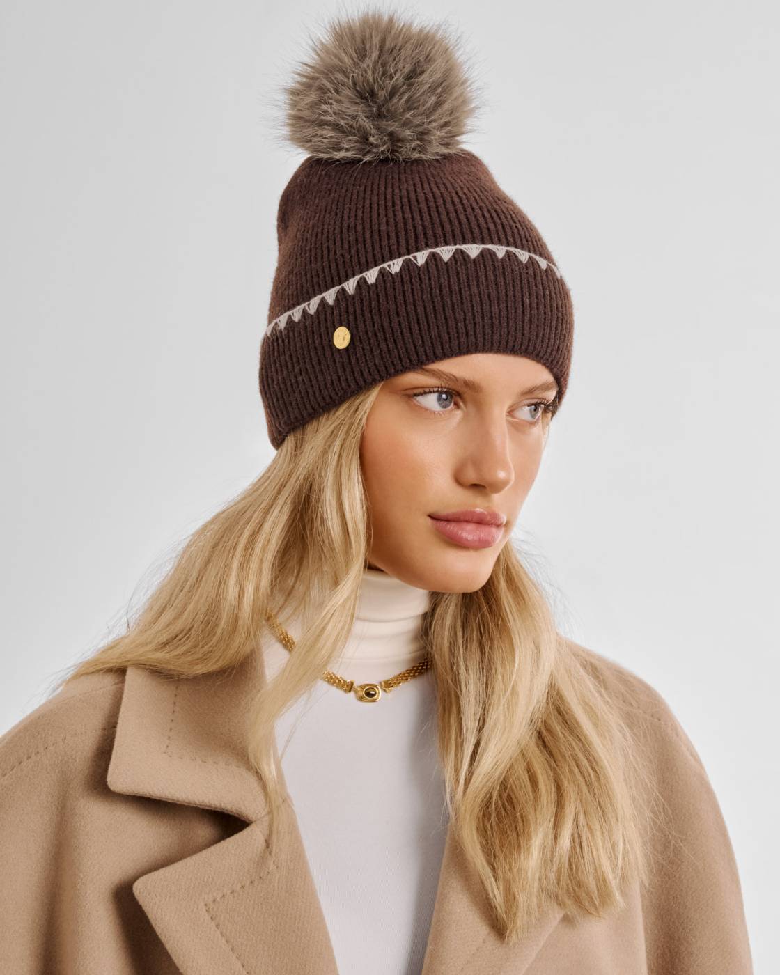 Katie Loxton - Whipstitch Pom Pom Knitted Hat