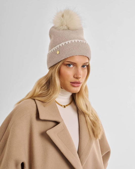 Katie Loxton - Whipstitch Pom Pom Knitted Hat
