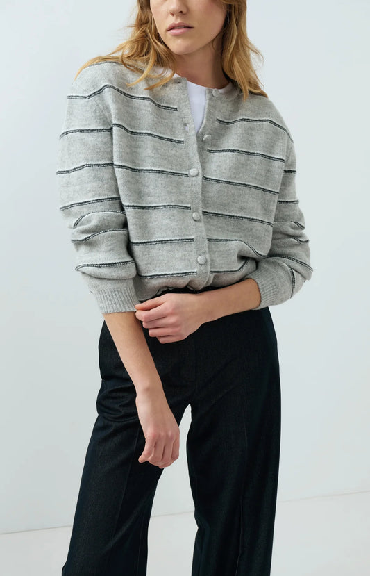 YaYa - Yasmeen Strip Knitted Cardigan