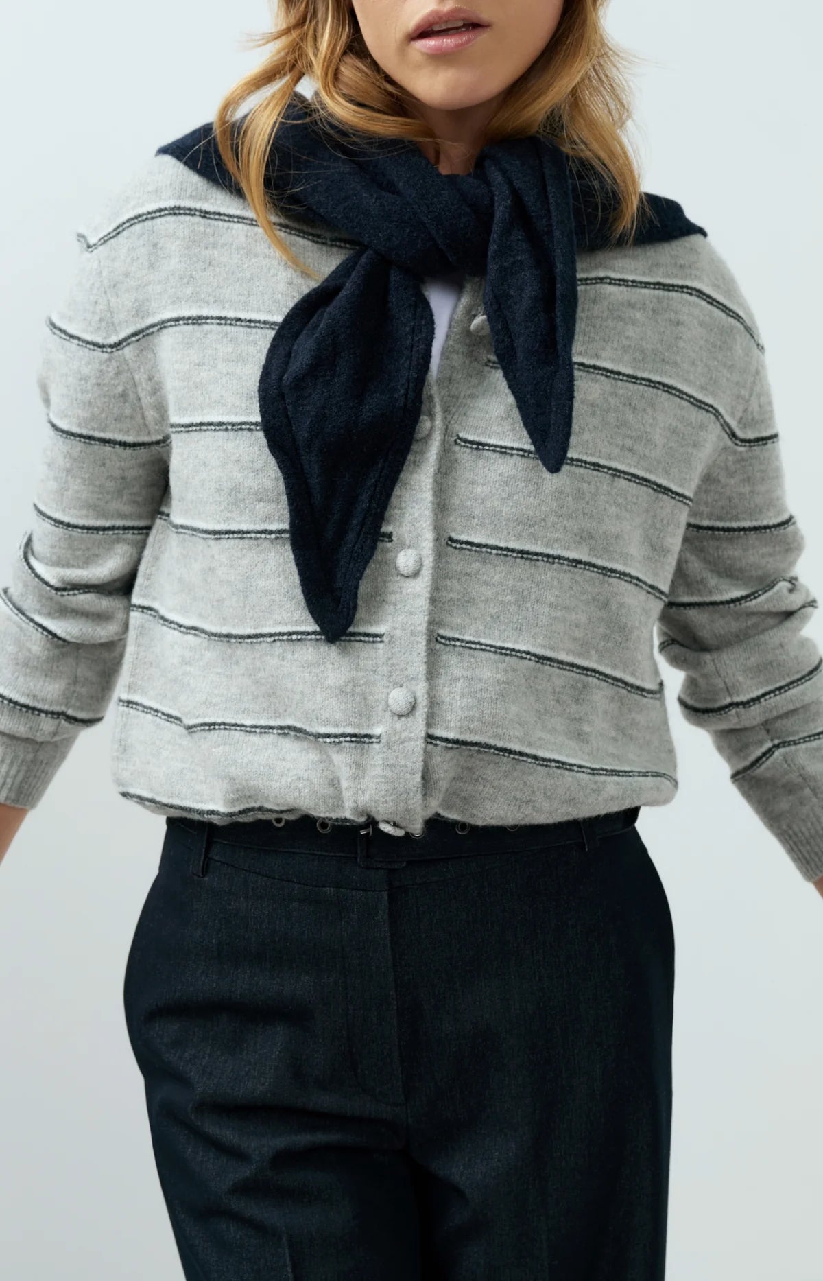 YaYa - Yasmeen Strip Knitted Cardigan