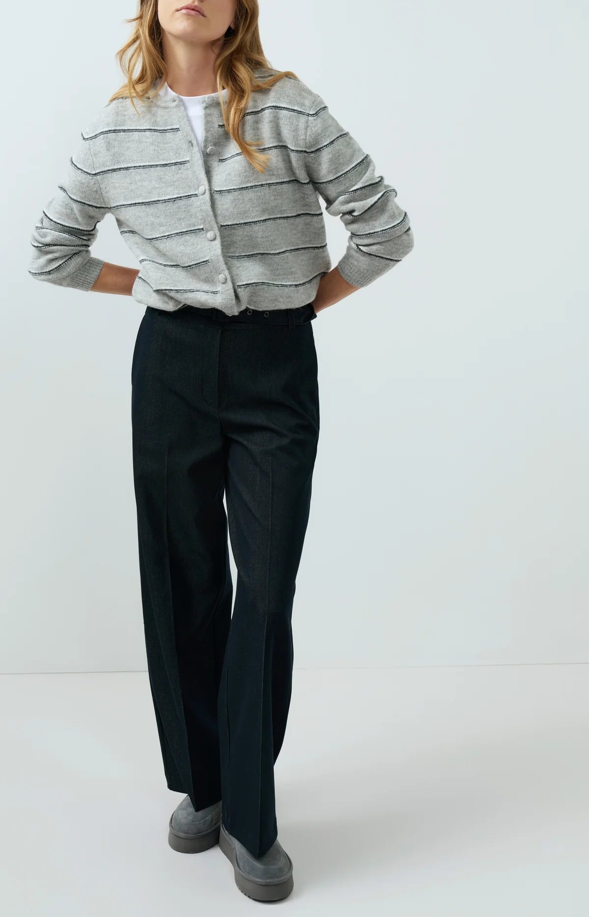 YaYa - Yasmeen Strip Knitted Cardigan