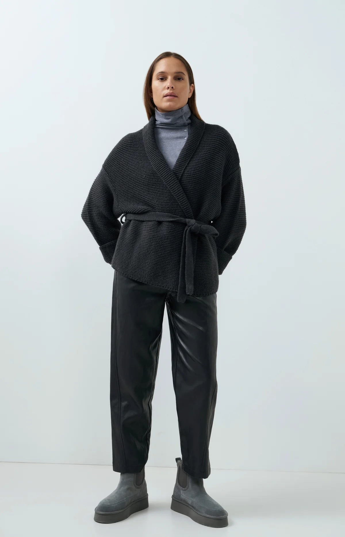 YaYa - Suri Faux Leather Carrot Trousers