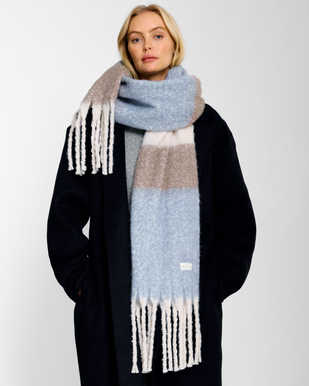 Katie Loxton - Recycled Striped Tassel Scarf
