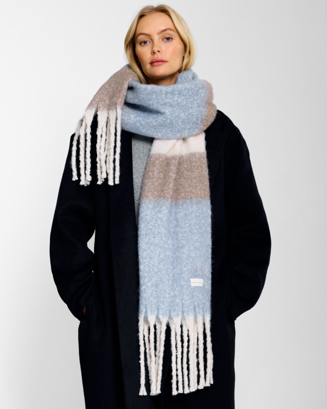 Katie Loxton - Recycled Striped Tassel Scarf