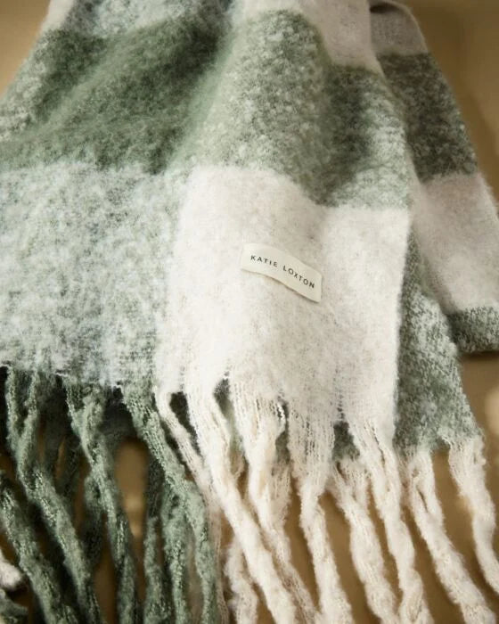 Katie Loxton - Recycled Checked Tassel Scarf