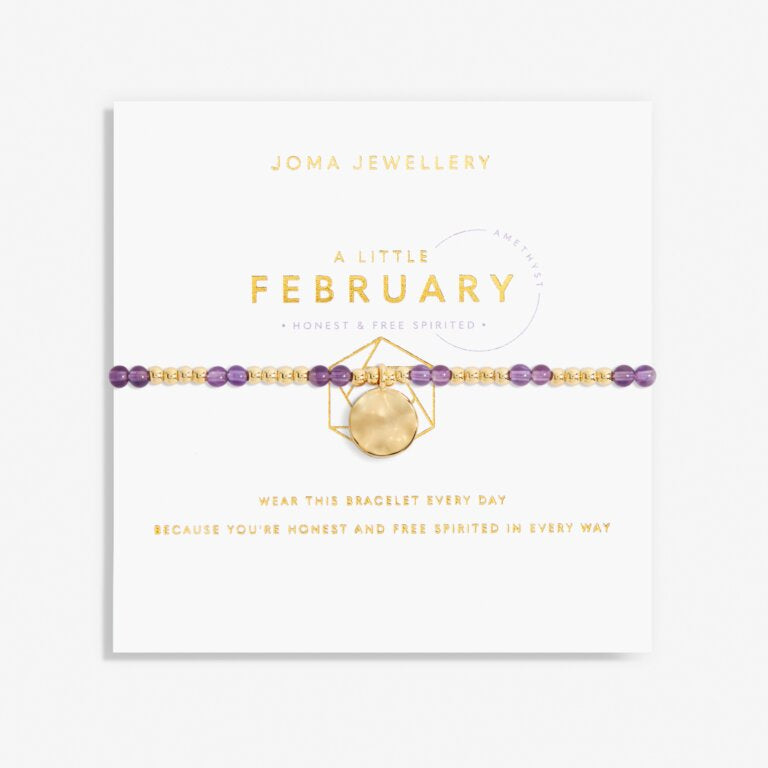 Joma Jewellery - February A Little Birthstone Gold Bracelet